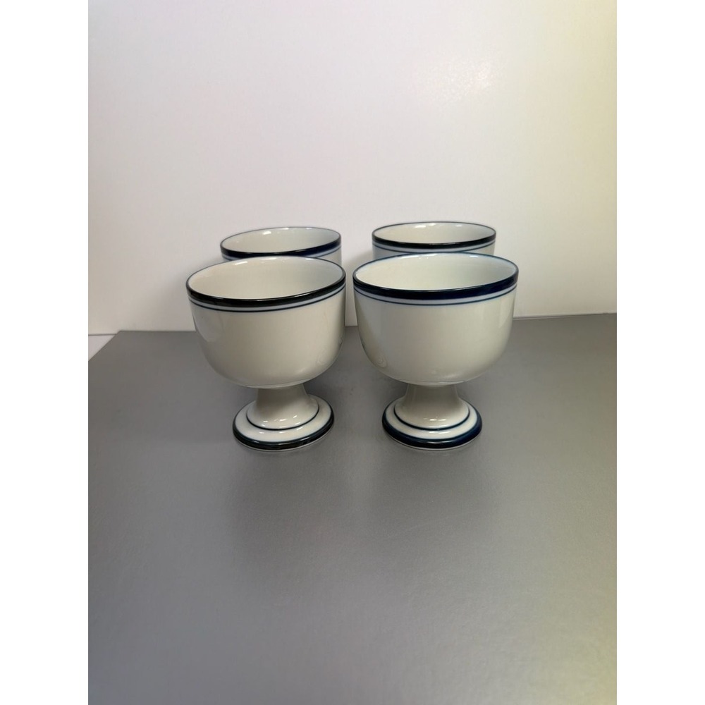 Dansk Bistro Christianshavn Blue Footed Dessert Bowls Set of 4